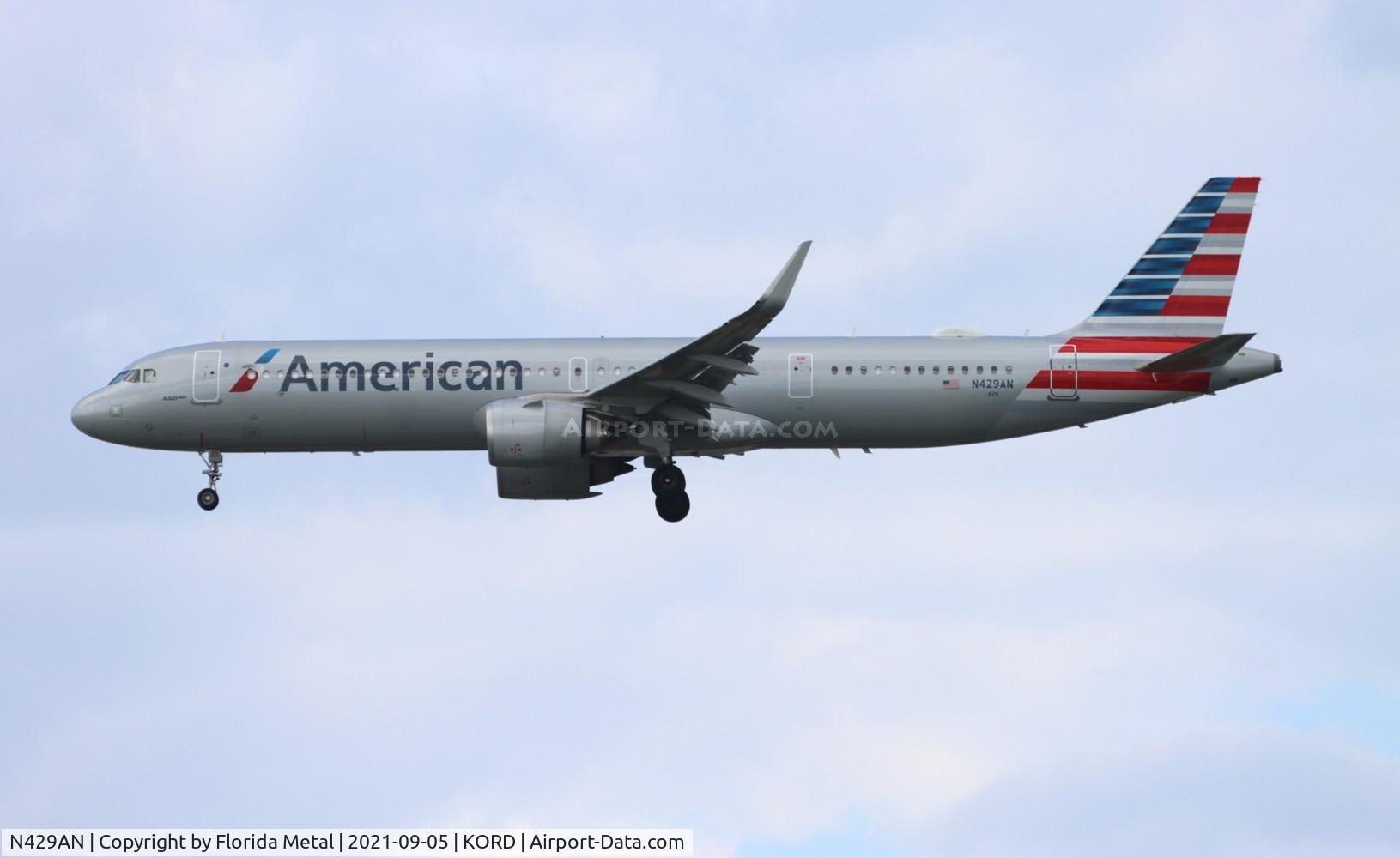 N429AN, 2021 Airbus A321-253NX C/N 10403, ORD 2021