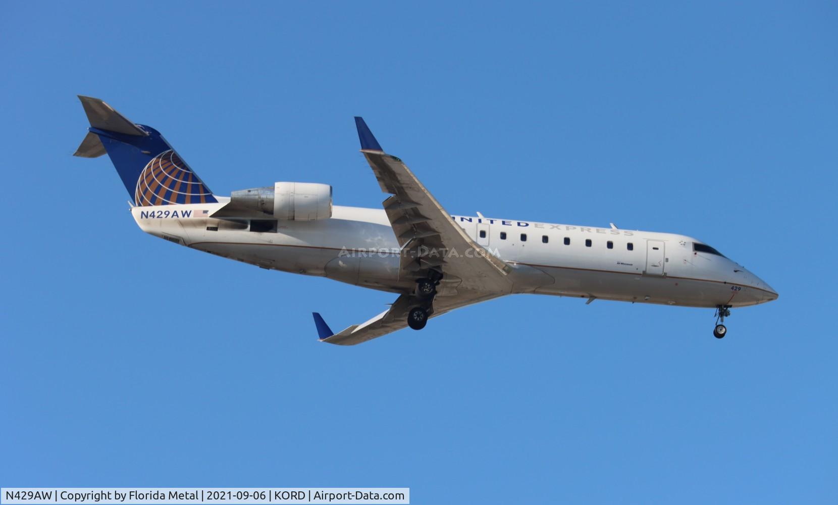 N429AW, 2002 Bombardier CRJ-200LR (CL-600-2B19) C/N 7711, ORD 2021