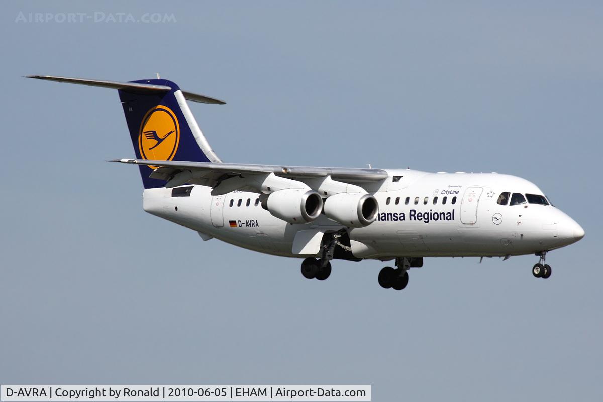D-AVRA, 1994 British Aerospace Avro 146-RJ85 C/N E.2256, at spl