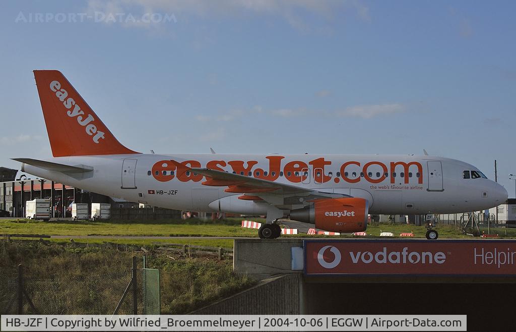 HB-JZF, 2004 Airbus A319-111 C/N 2184, Coming in to the apron.