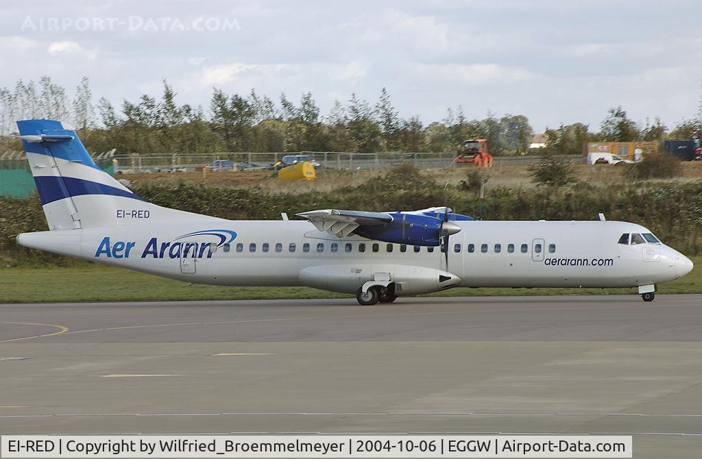 EI-RED, 1993 ATR 72-202 C/N 373, Taxiing out on Taxiway D to Runway 26.