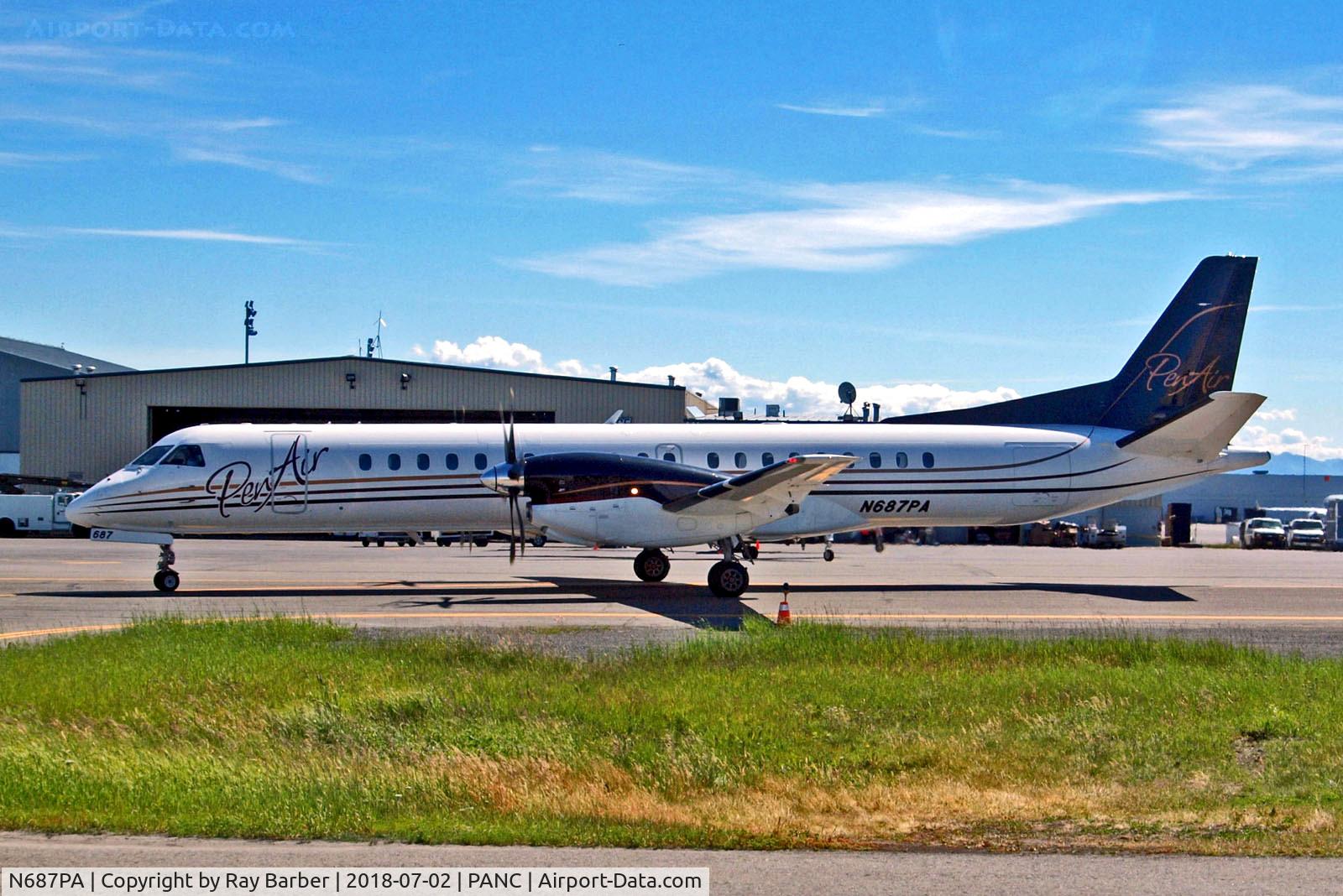 N687PA, 1995 Saab 2000 C/N 2000-021, N687PA   Saab 2000 [021] (Penair) Ted Stevens Anchorage Int~N 02/07/2018