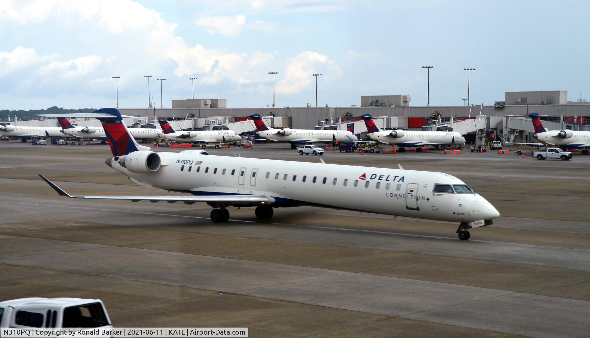 N310PQ, 2014 Bombardier CRJ-900 NG (CL-600-2D24) C/N 15310, Taxi to gate Atlanta