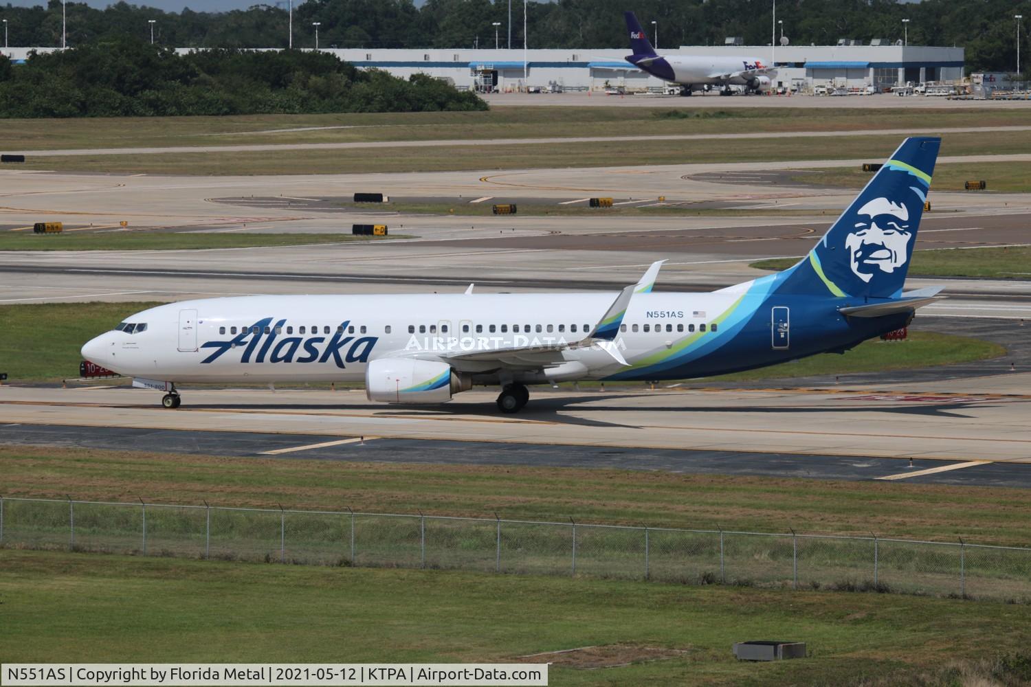 N551AS, 2006 Boeing 737-890 C/N 34593, TPA 2021