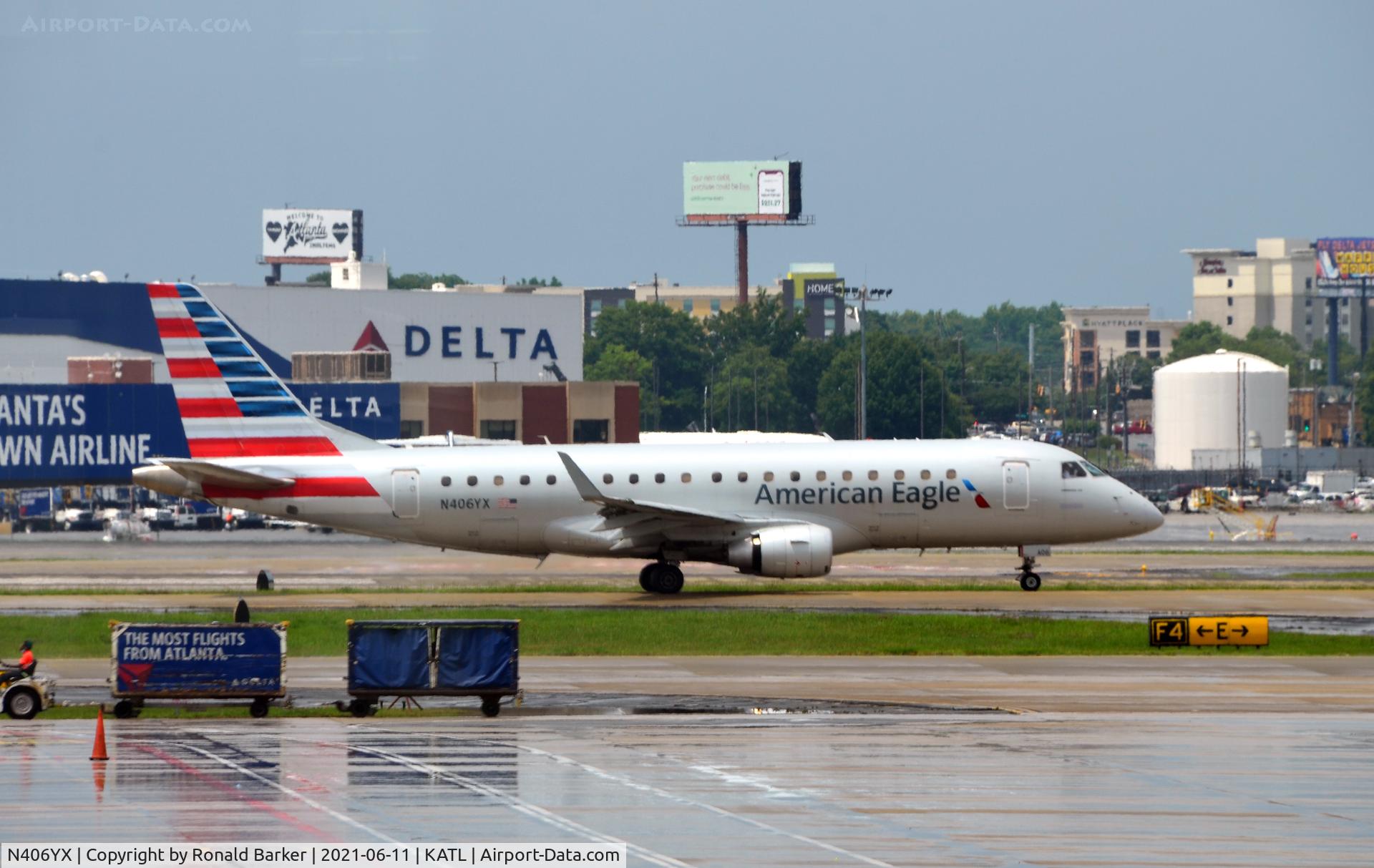 N406YX, 2013 Embraer 175LR (ERJ-170-200LR) C/N 17000369, Taxi Atlanta