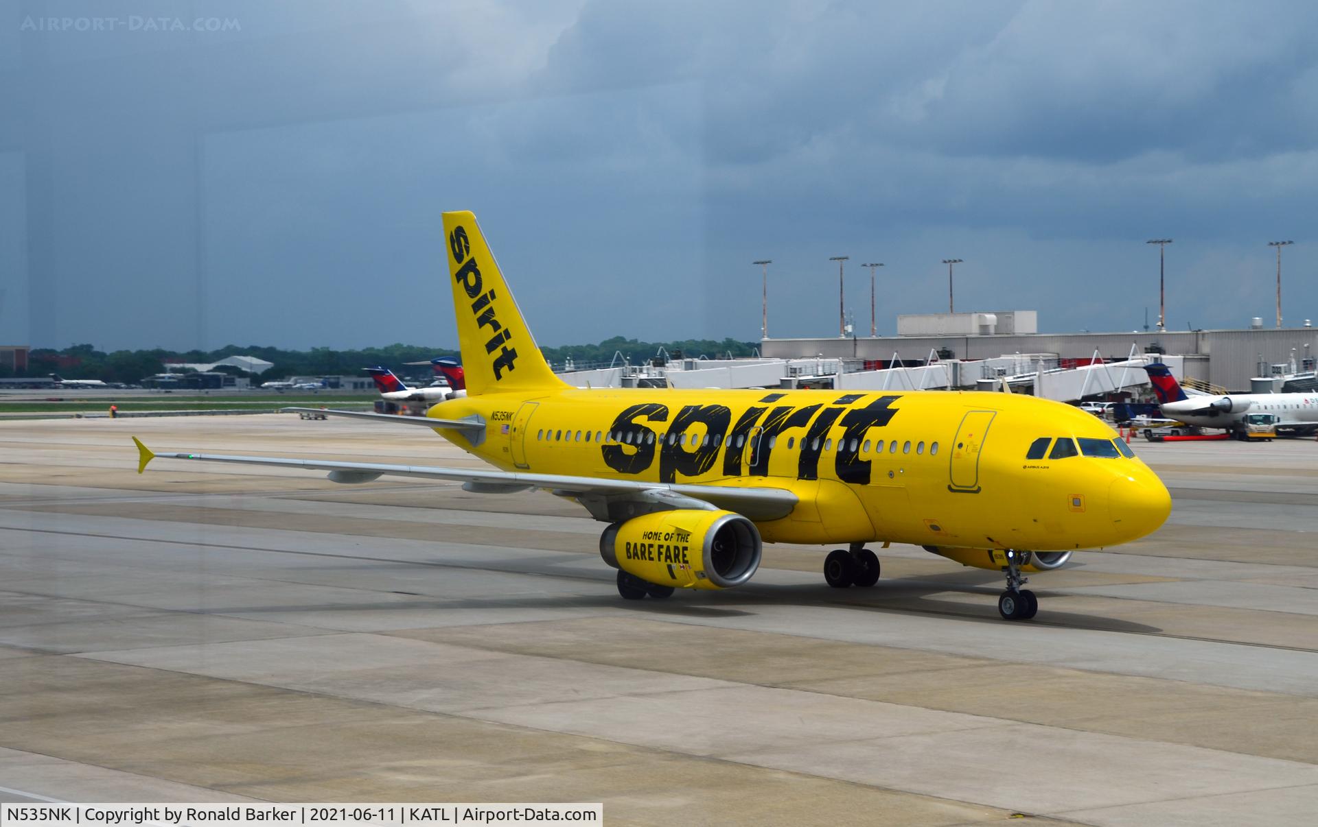 N535NK, 2010 Airbus A319-133LR C/N 4403, Taxi Atlanta