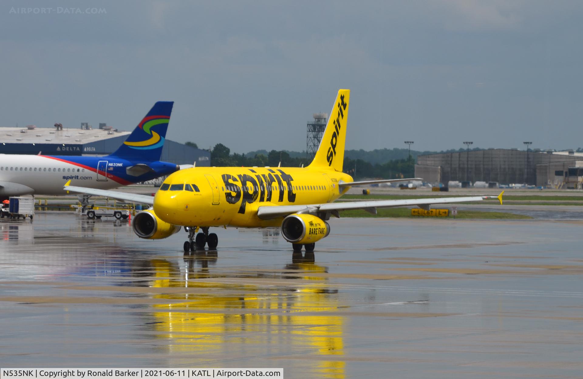 N535NK, 2010 Airbus A319-133LR C/N 4403, Taxi to takeoff Atlanta