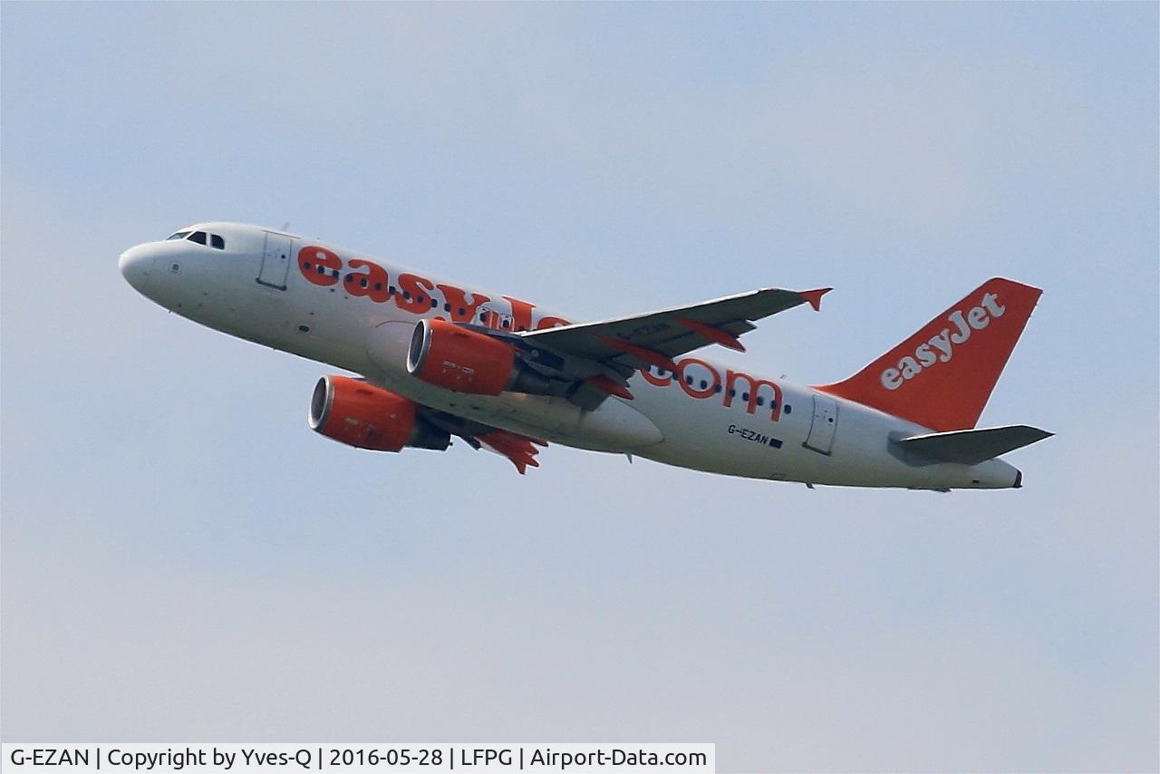 G-EZAN, 2006 Airbus A319-111 C/N 2765, Airbus A319-111, Climbing from rwy 08L, Roissy Charles De Gaulle airport (LFPG-CDG)