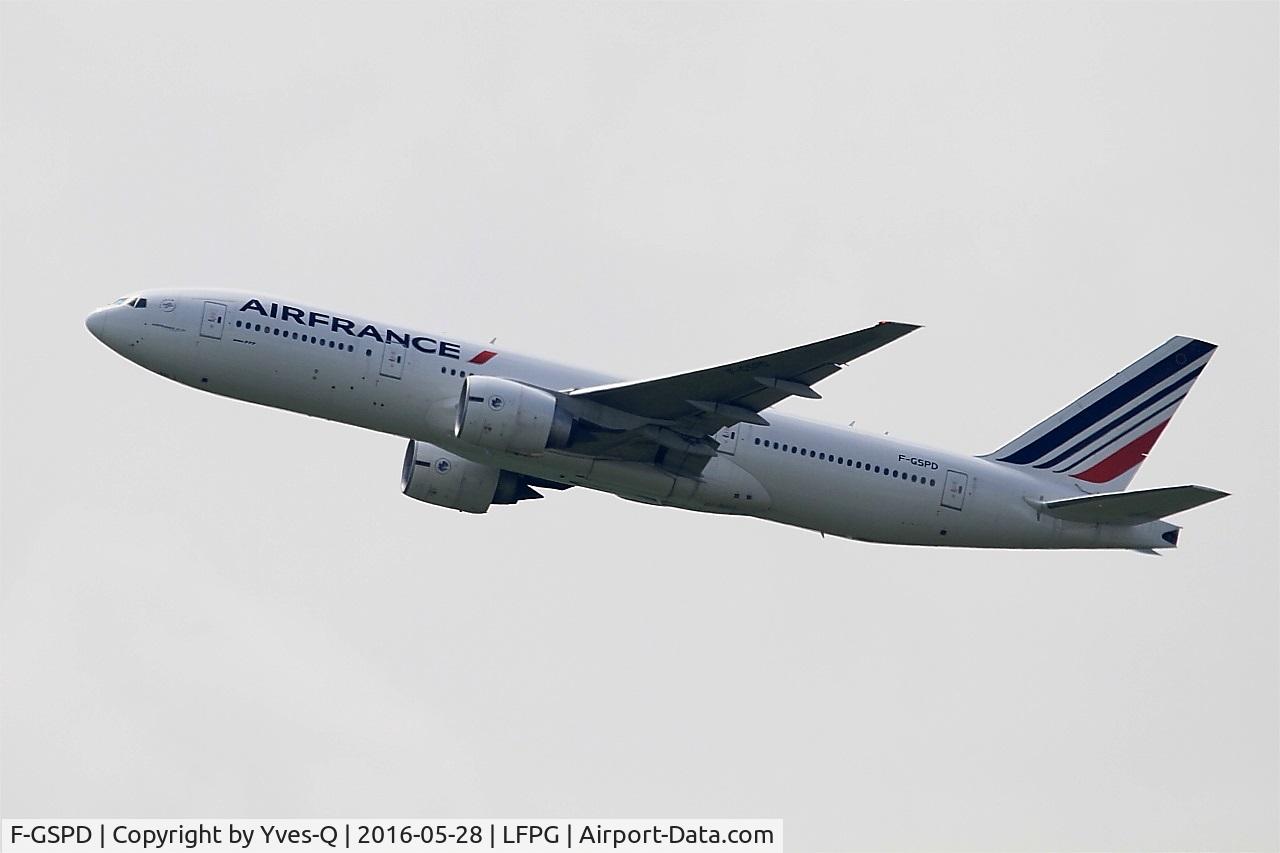 F-GSPD, 1998 Boeing 777-228/ER C/N 29005, Boeing 777-228ER, Climbing from rwy 08L, Roissy Charles De Gaulle airport (LFPG-CDG)