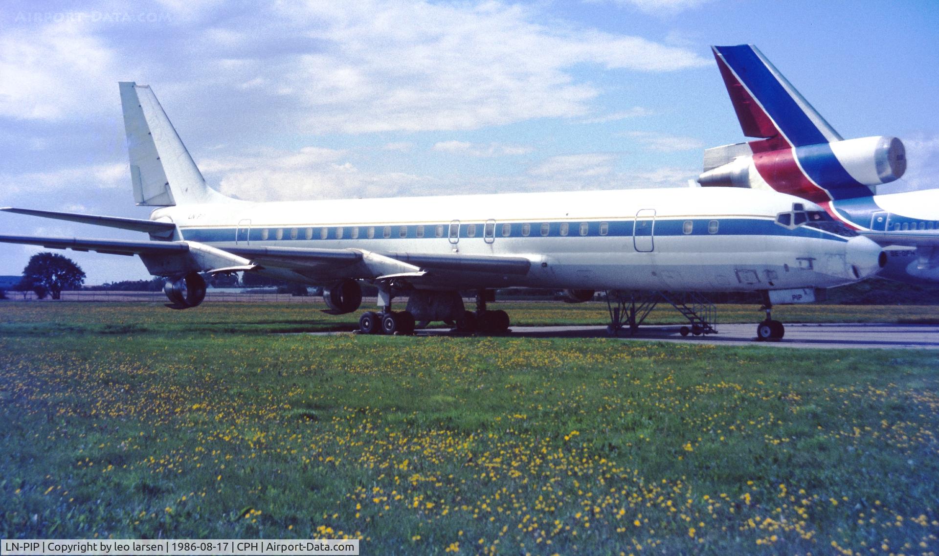 LN-PIP, 1959 Douglas DC-8-33 C/N 45256, Cpenhagen 17.8.1986