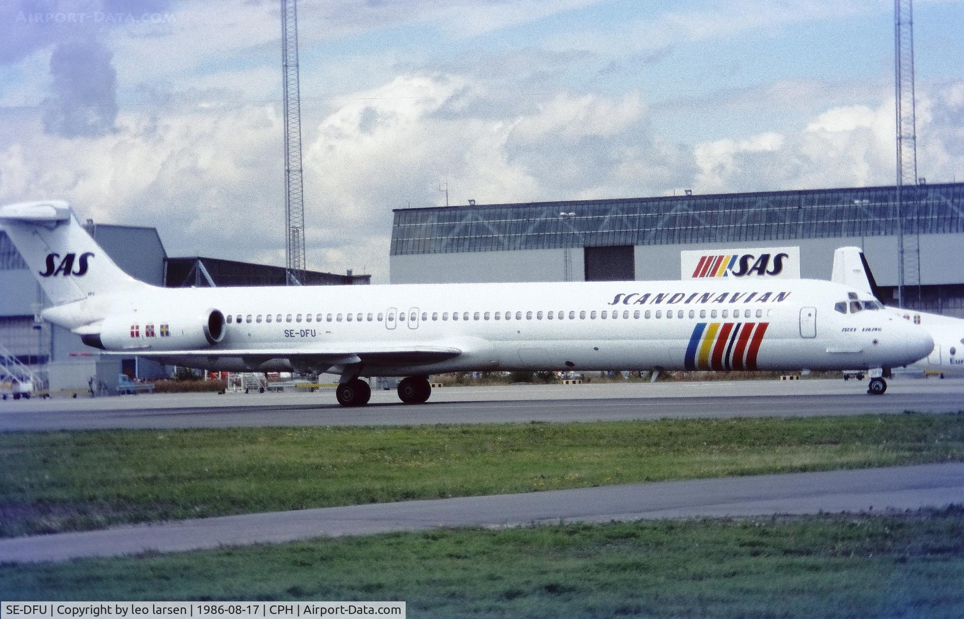 SE-DFU, 1986 McDonnell Douglas MD-83 (DC-9-83) C/N 49421, Copenhagen 17.8.1986