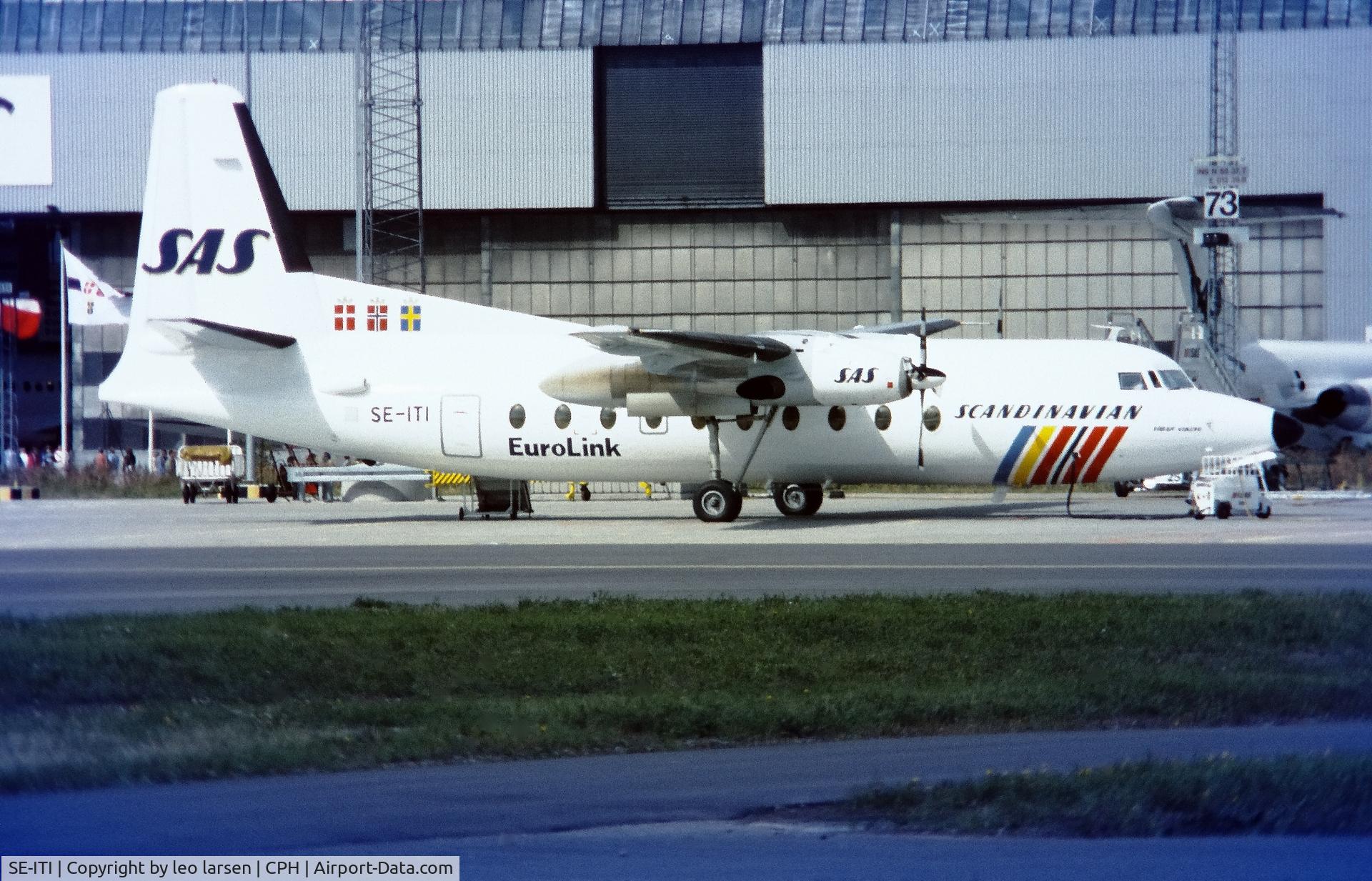 SE-ITI, 1968 Fokker F.27-600 Friendship C/N 10350, Coprnhagen 17.8.1986