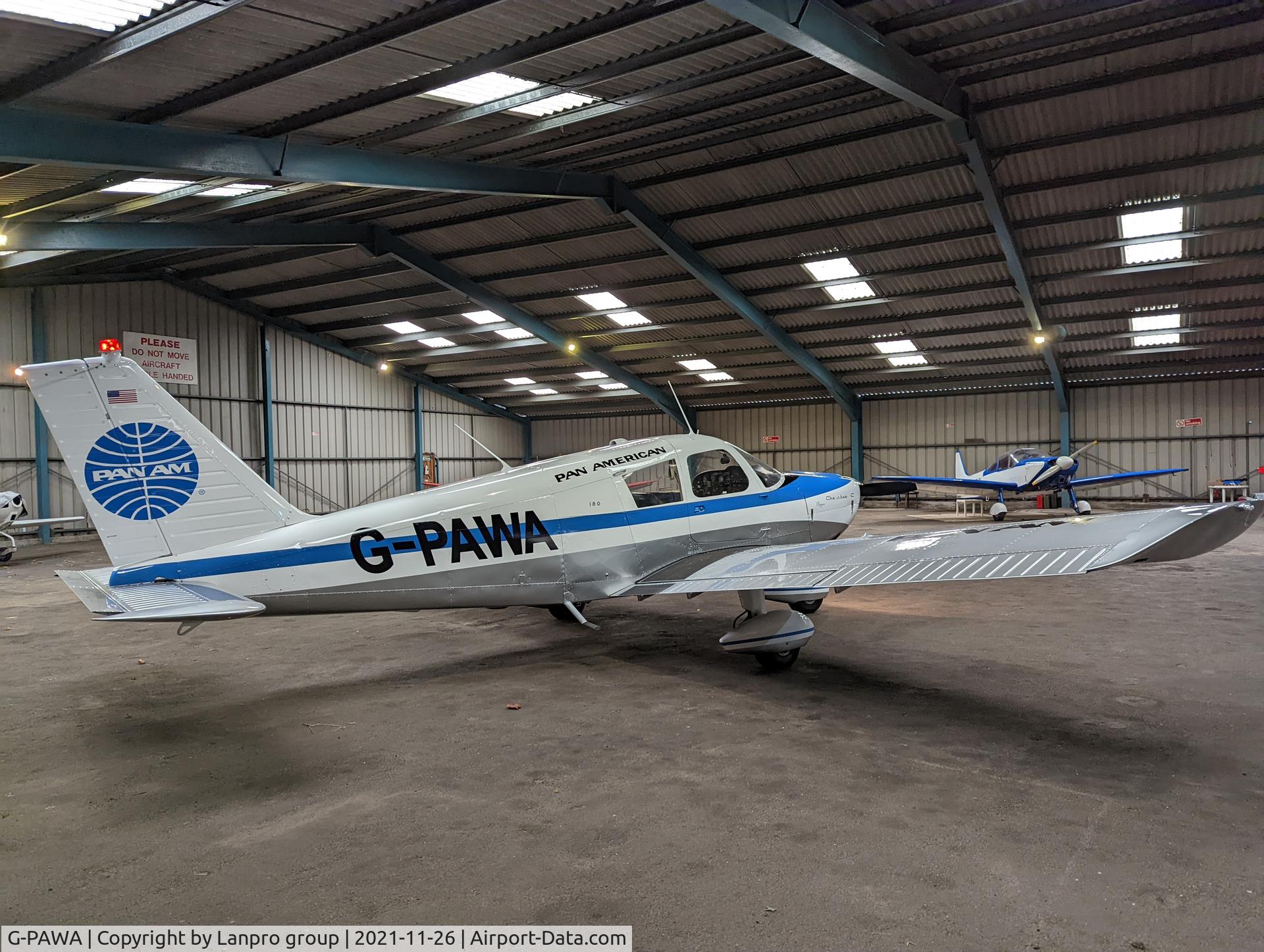 G-PAWA, 1967 Piper PA-28-180 Cherokee C C/N 28-4025, Restoration for 30th Anniversary of last flight of a Pan Am aircraft.