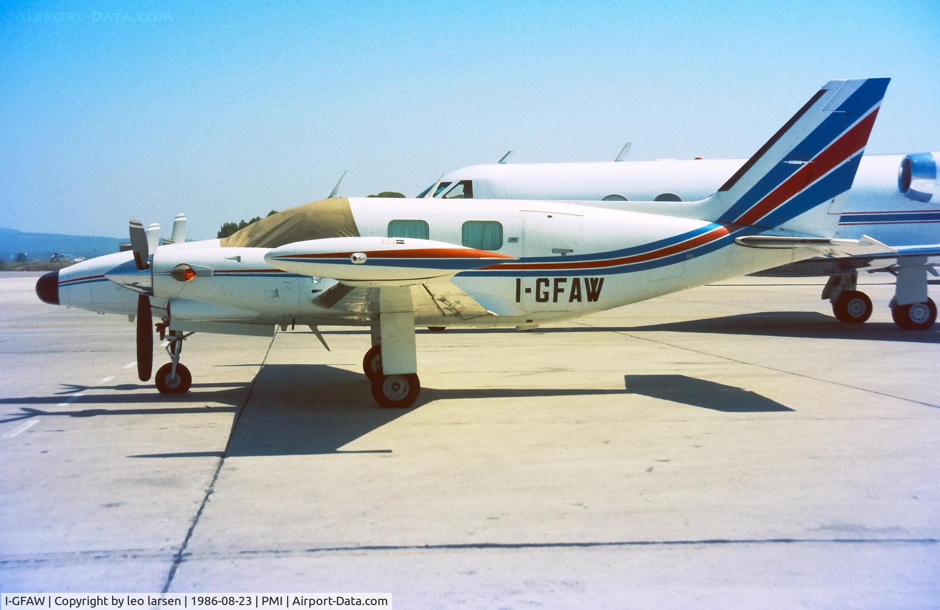 I-GFAW, Pper PA-31T Cheyenne C/N 31T820053, Palma de Mallorca 23.8.1986