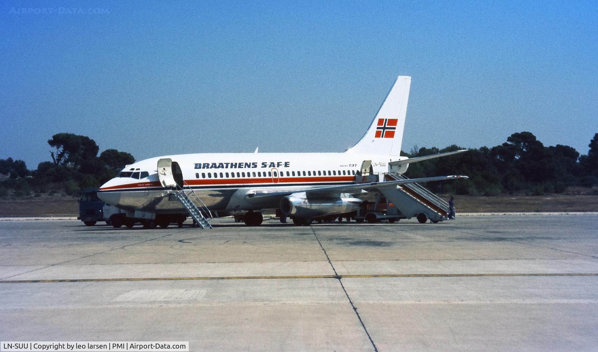 LN-SUU, 1986 Boeing 737-205 C/N 23465, Palma de Mallorca 23.8.1986