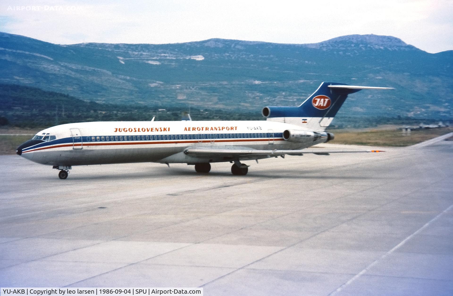 YU-AKB, 1974 Boeing 727-2H9 C/N 20931, Split 4.9.1986