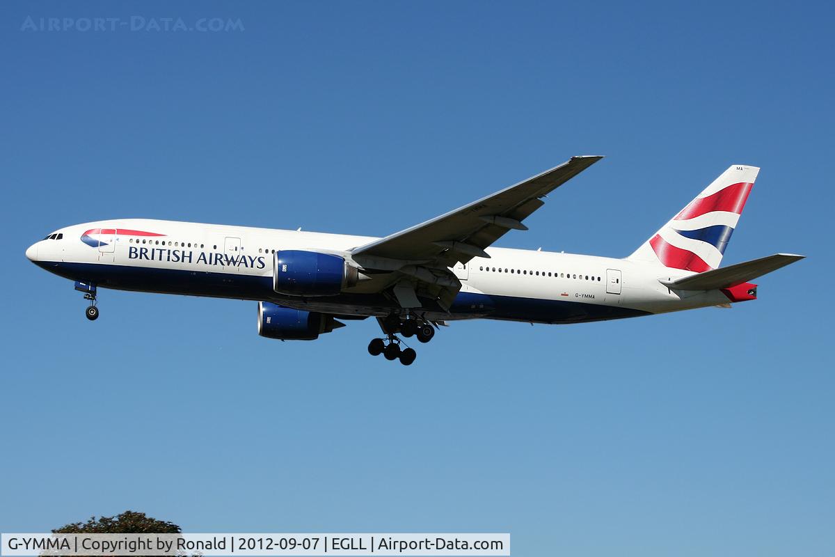 G-YMMA, 1999 Boeing 777-236 C/N 30302, at lhr