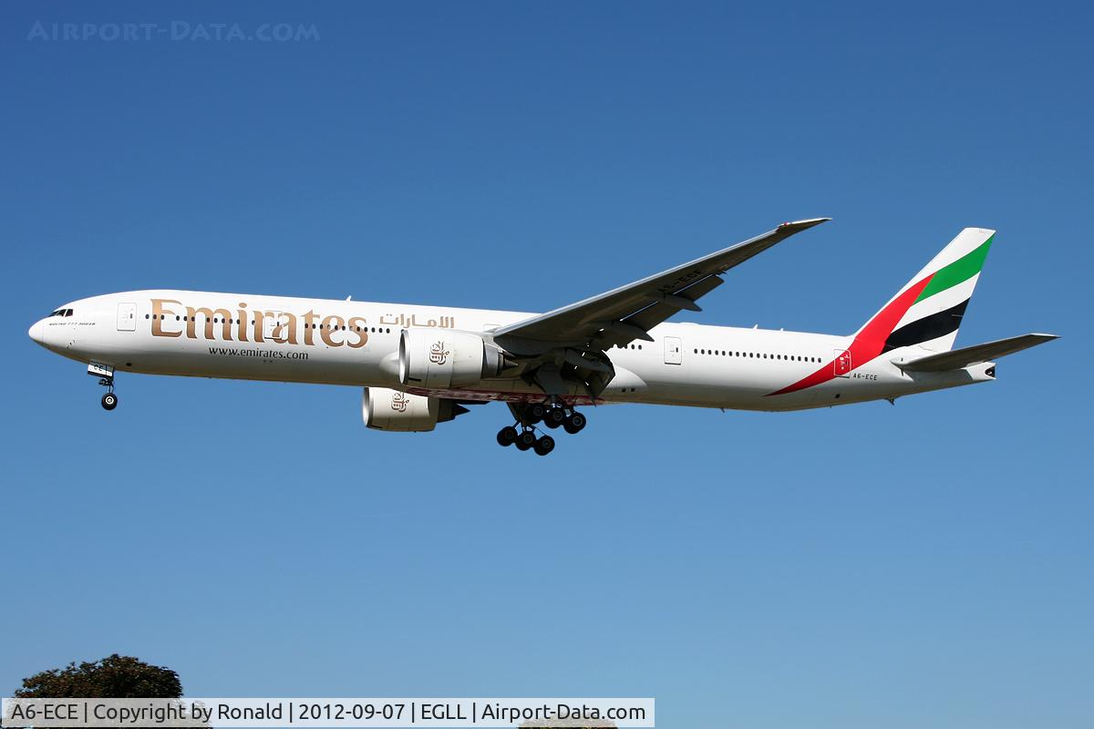 A6-ECE, 2007 Boeing 777-31H/ER C/N 35575, at lhr