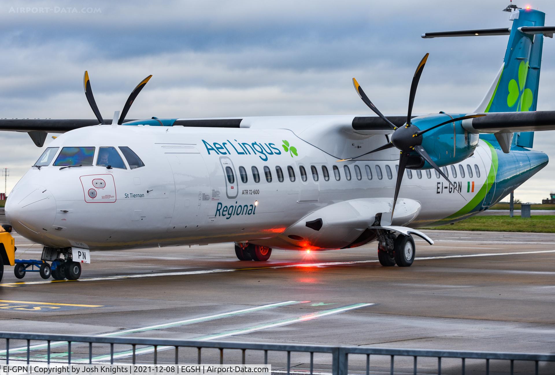 EI-GPN, 2015 ATR 72-212A C/N 1300, Departing After Respray To Aer Lingus Regional Livery. 2nd ATR 72-600 To Wear the New Aer Lingus Livery.