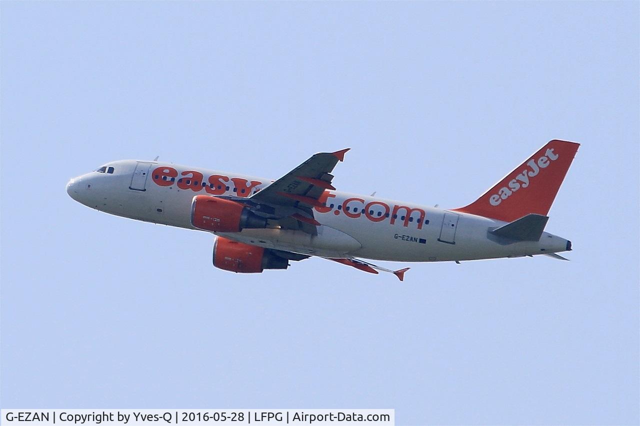 G-EZAN, 2006 Airbus A319-111 C/N 2765, Airbus A319-111, Climbing from rwy 08L, Roissy Charles De Gaulle airport (LFPG-CDG)