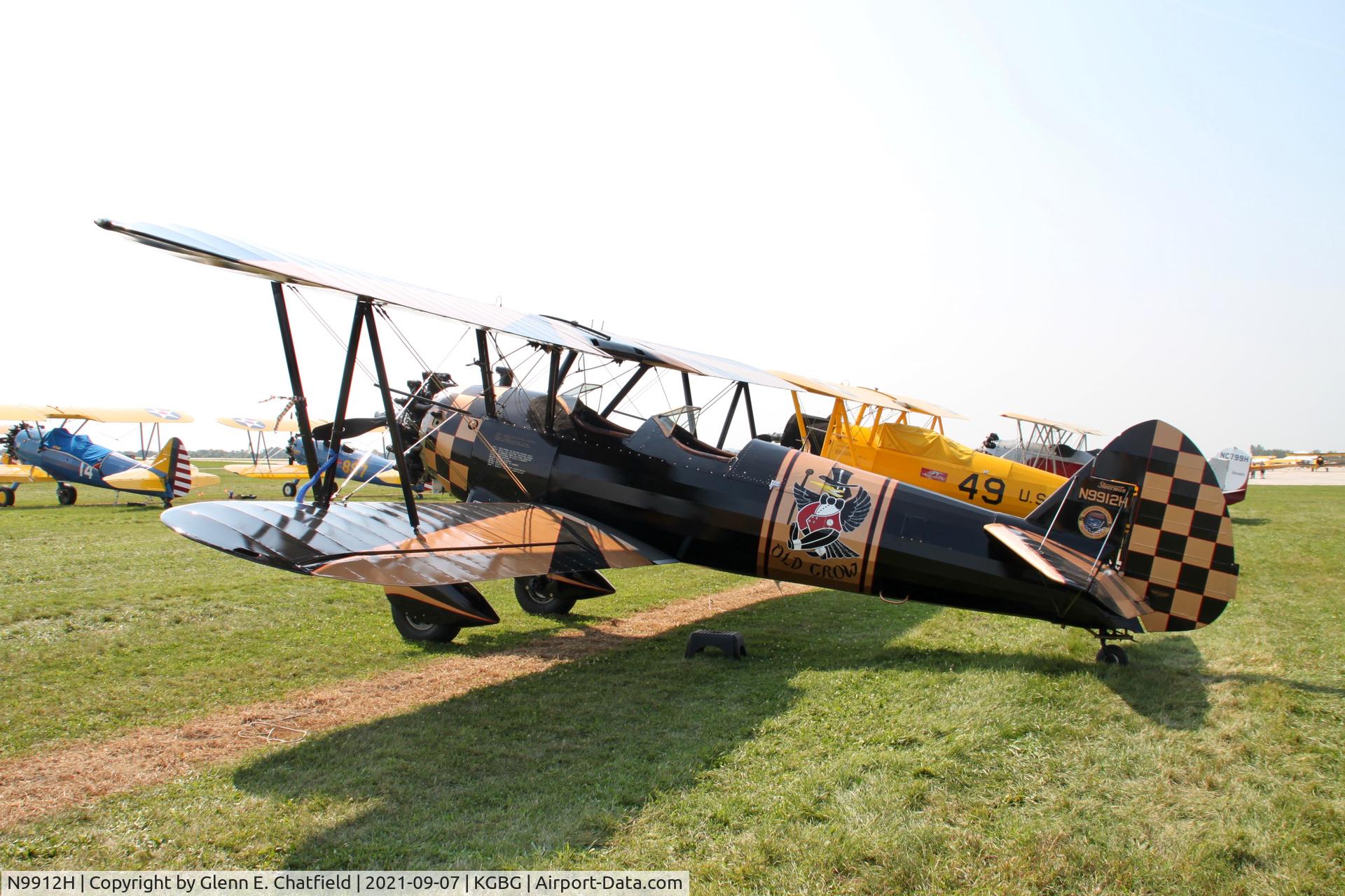 N9912H, 1943 Boeing N2S-3 Kaydet (B75N1) C/N 75-7213, At the Stearman Fly In
