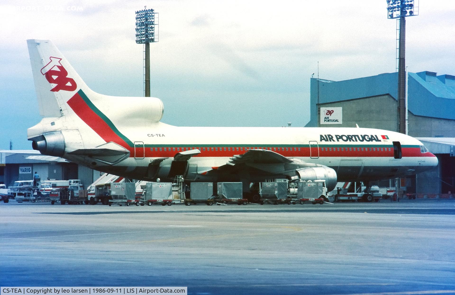 CS-TEA, 1983 Lockheed L-1011 Tristar 500 C/N 293B-1239, Lisboa 11.9.1986