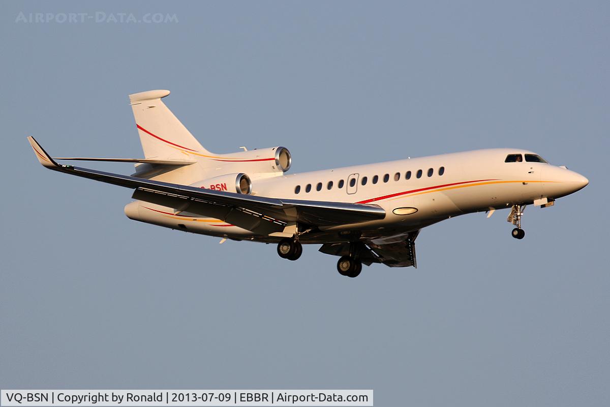 VQ-BSN, 2009 Dassault Falcon 7X C/N 58, at bru