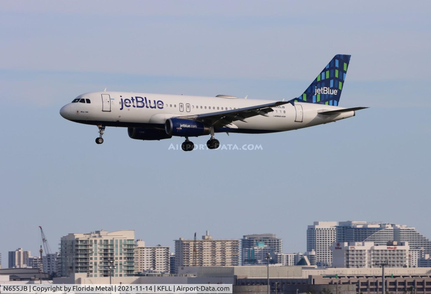 N655JB, 2007 Airbus A320-232 C/N 3072, FLL 2021