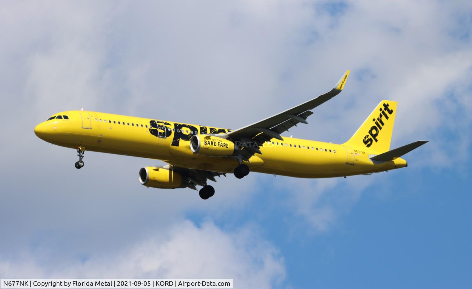 N677NK, 2017 Airbus A321-231 C/N 7690, ORD 2021