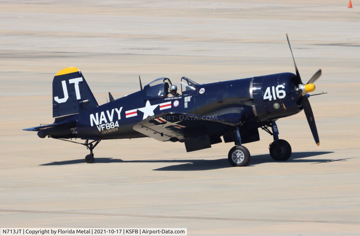 N713JT, 1945 Vought F4U-4B Corsair C/N 97143, Sanford Air Show 2021