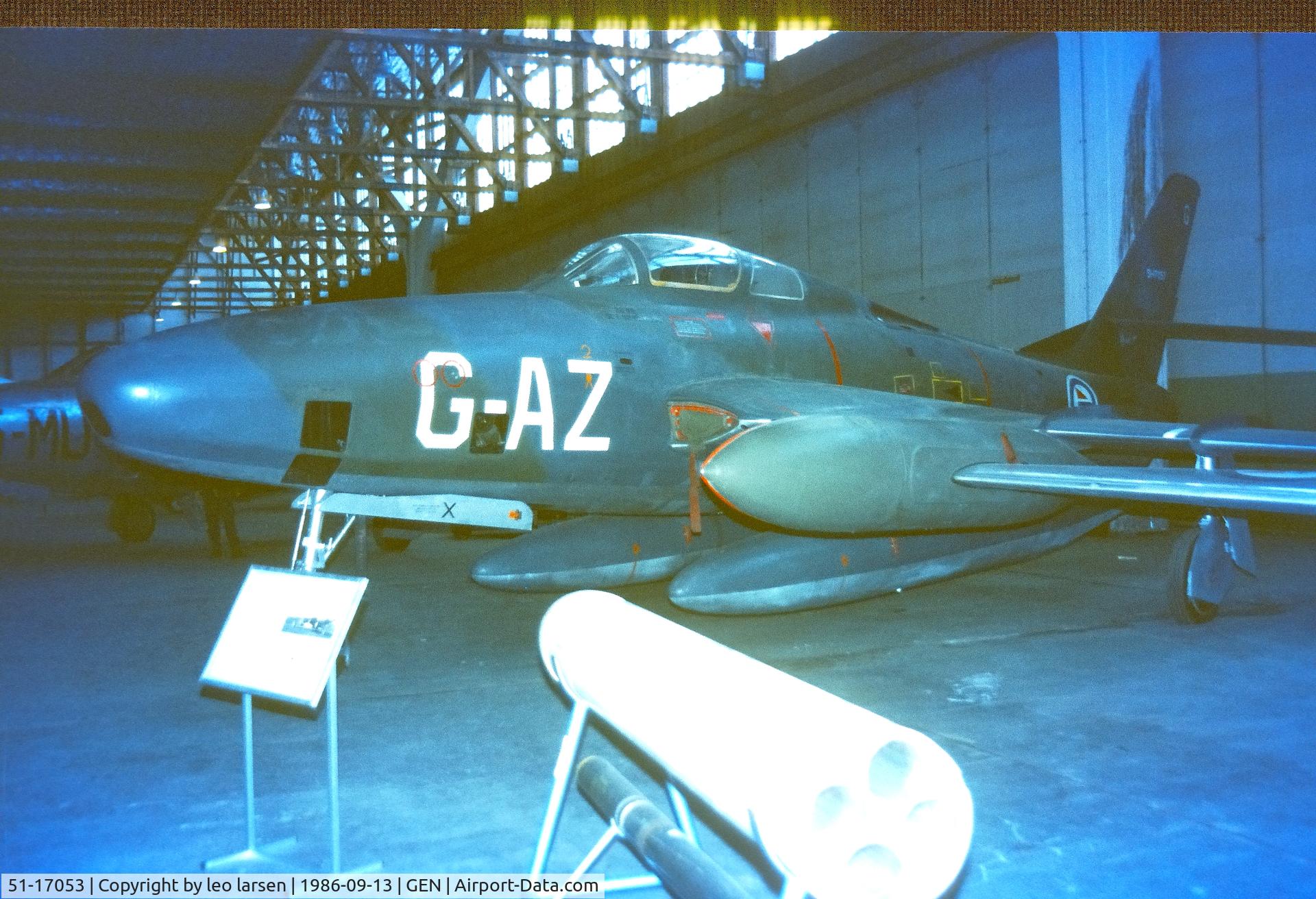 51-17053, 1951 Republic RF-84F Thunderflash C/N 363, Gardermoen Museum 13.9.1986