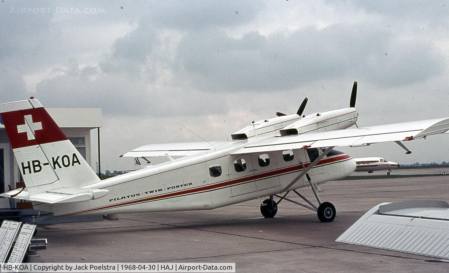 HB-KOA, 1967 Pilatus PC-8D Twin Porter C/N 1001, On ILA Hannover 1968