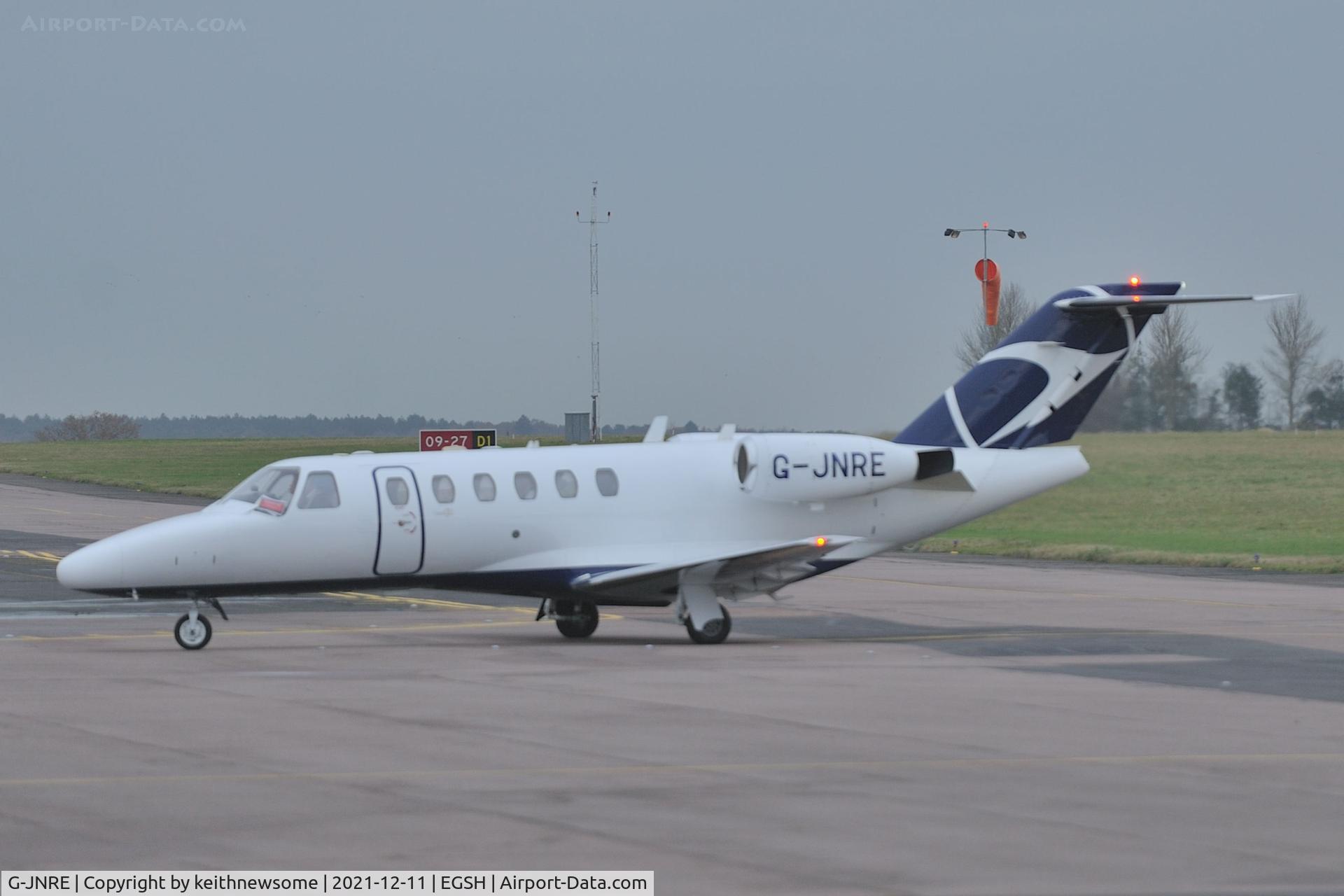 G-JNRE, 2001 Cessna 525A CitationJet CJ2 C/N 525A-0043, Arriving at Norwich from Manchester.