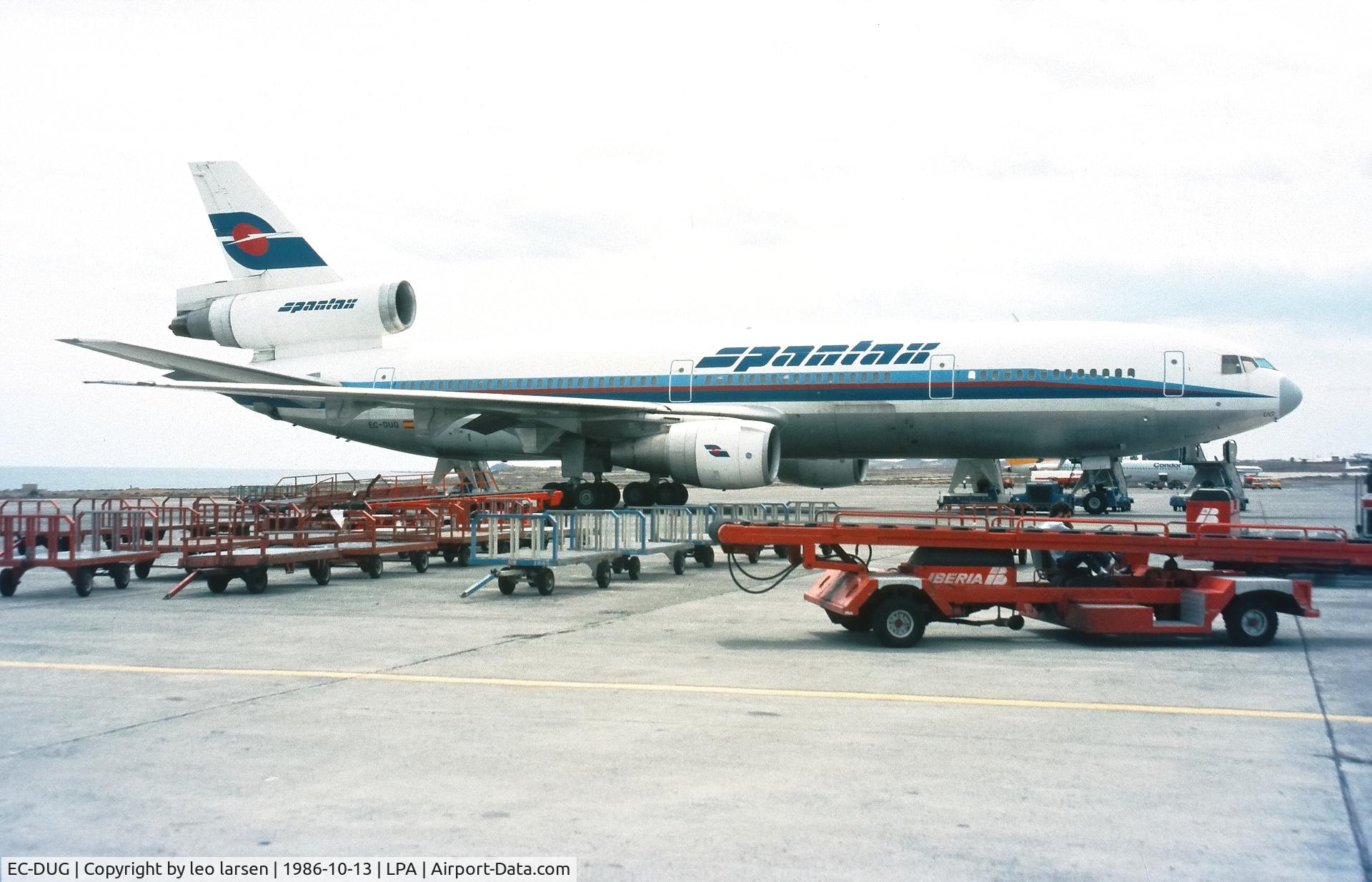 EC-DUG, 1972 Douglas DC-10-30 C/N 46576, Las Palmas 13.10.1986