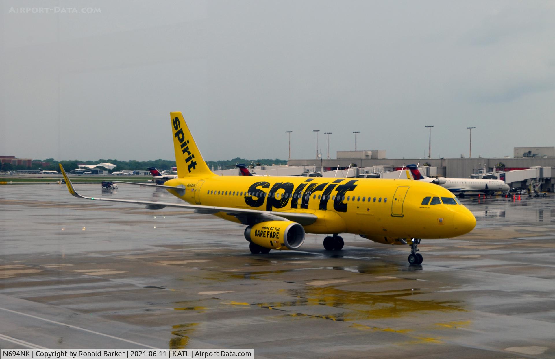 N694NK, 2018 Airbus A320-232 C/N 8632, Taxi Atlanta