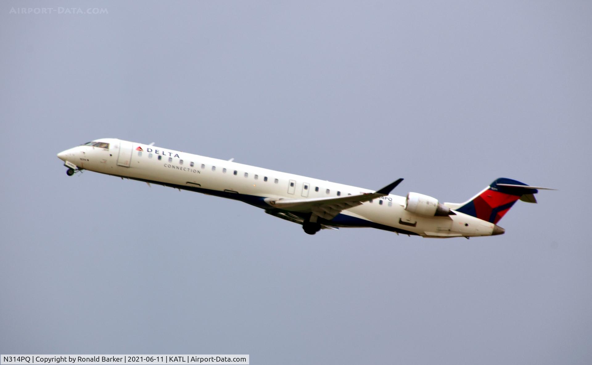 N314PQ, 2014 Bombardier CRJ-900ER (CL-600-2D24) C/N 15314, Takeoff Atlanta