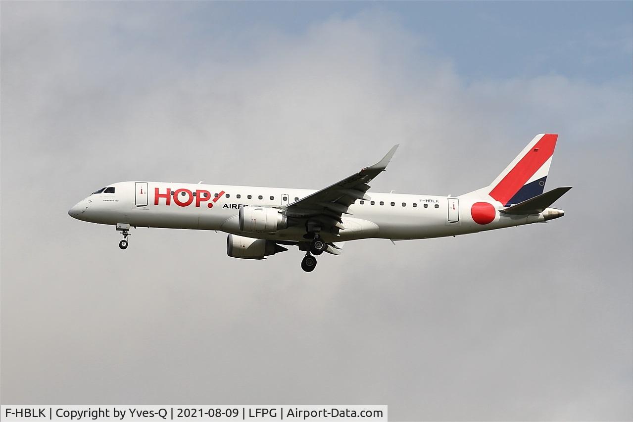 F-HBLK, 2018 Embraer 190STD (ERJ-190-100) C/N 19000760, Embraer 190STD, On final rwy 26L, Roissy Charles De Gaulle airport (LFPG-CDG)