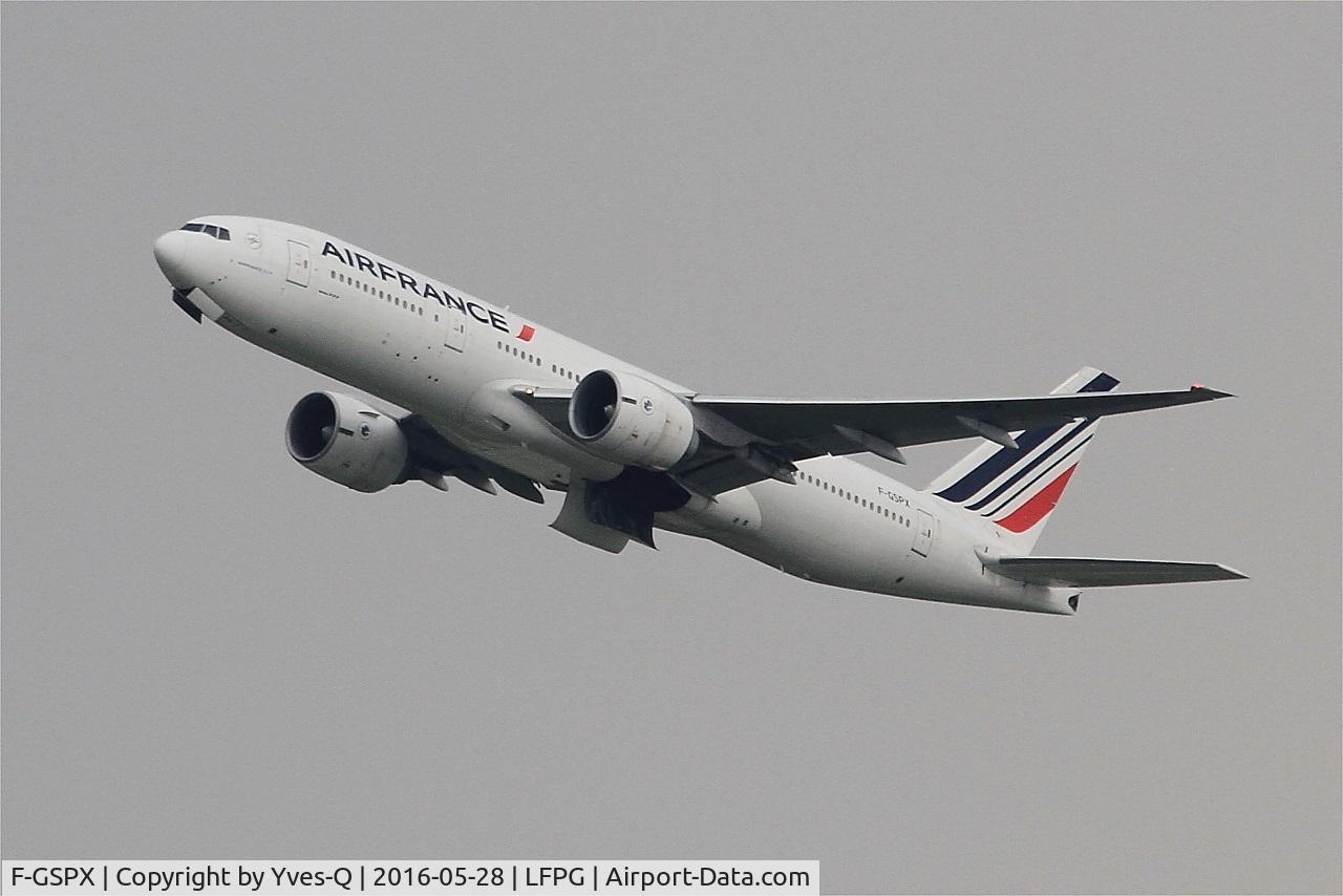 F-GSPX, 2002 Boeing 777-228/ER C/N 32698, Boeing 777-228 (ER), Take off rwy 08L, Roissy Charles De Gaulle airport (LFPG-CDG)