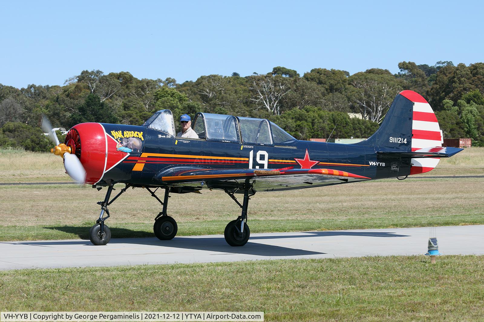 VH-YYB, 1991 Yakovlev Yak-52 C/N 9111214, AAAA Christmas 2021 Toy Run