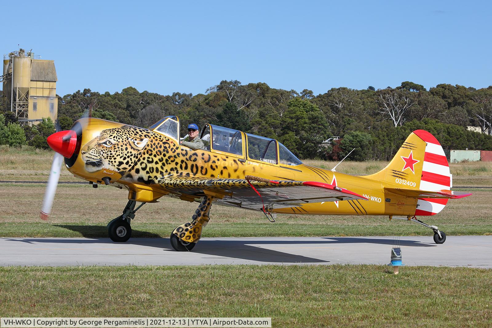 VH-WKO, 2003 Yakovlev (Aerostar) Yak-52TW C/N 0312409, AAAA Christmas 2021 Toy Run