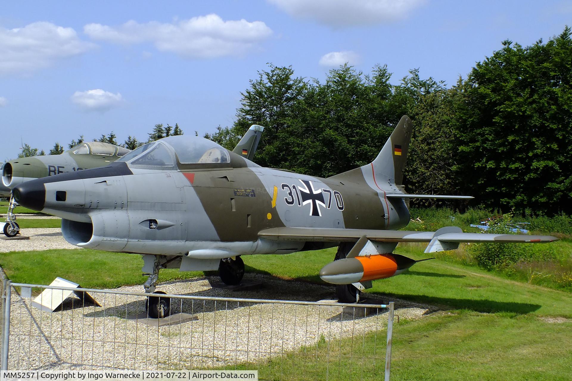 MM5257, Fiat G-91R/3 C/N 438, FIAT G.91R/3, now displayed in Luftwaffe colours at the Flugausstellung P. Junior, Hermeskeil