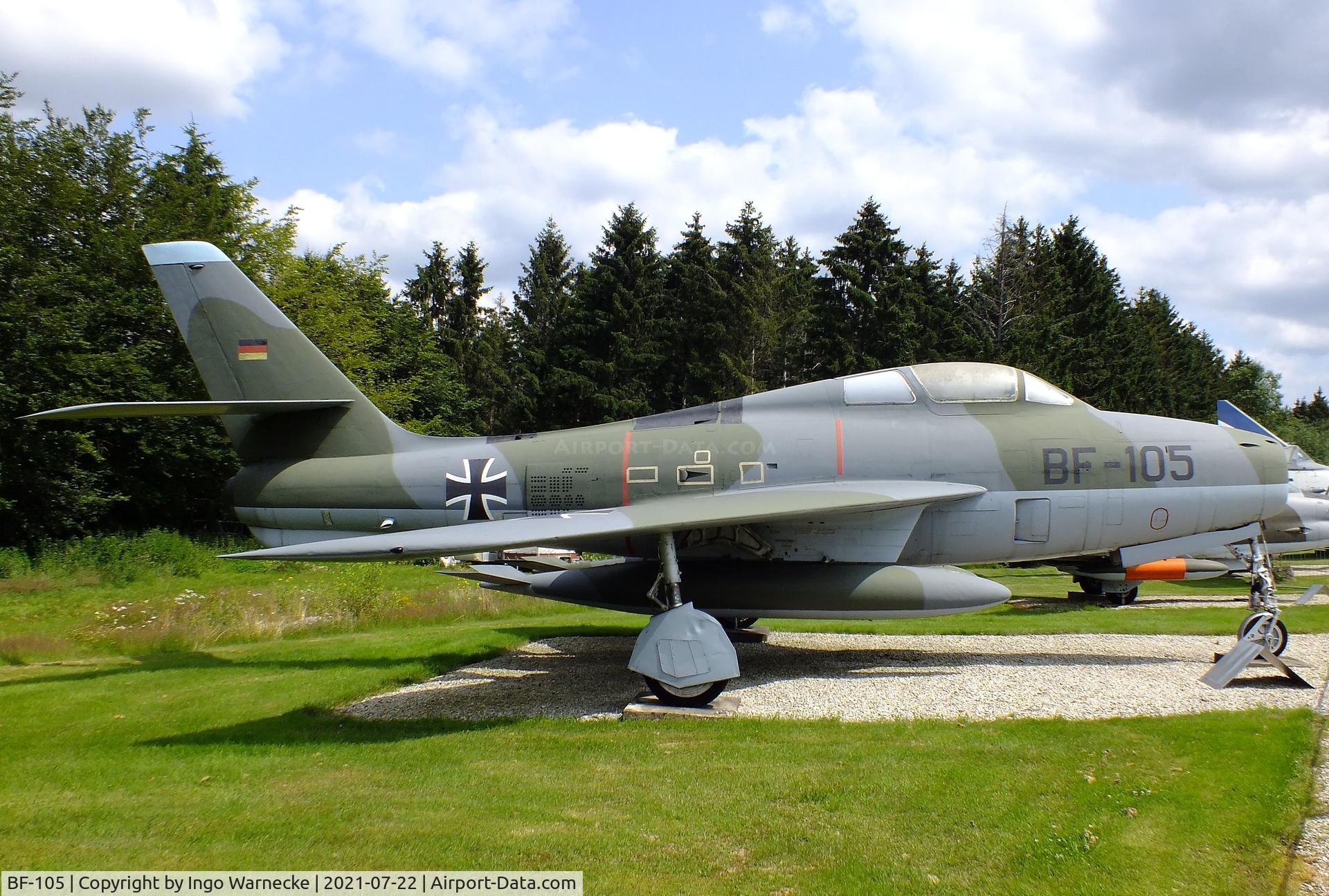 BF-105, 1952 Republic F-84F Thunderstreak C/N Not found (BF-105), Republic F-84F Thunderstreak at the Flugausstellung P. Junior, Hermeskeil