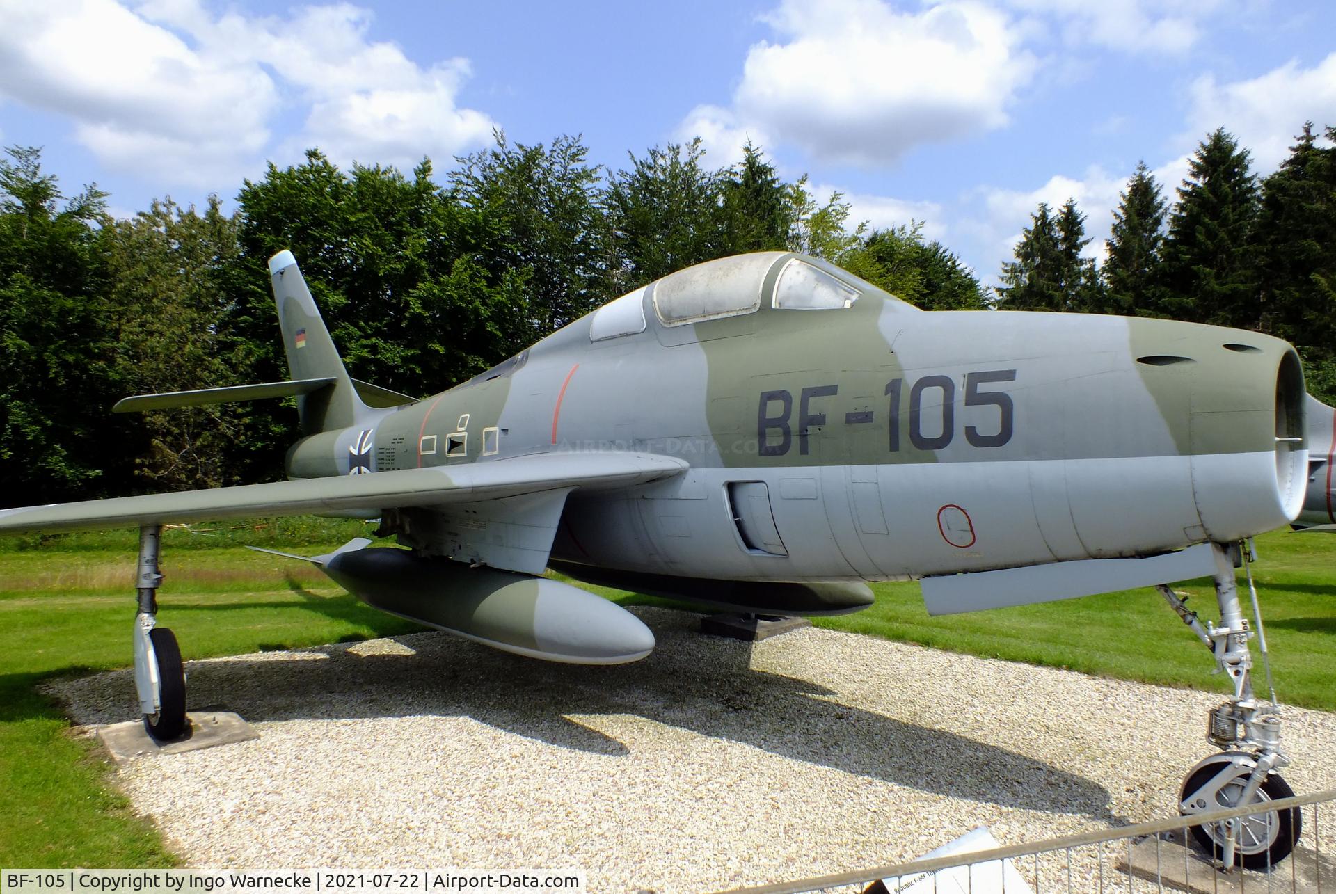 BF-105, 1952 Republic F-84F Thunderstreak C/N Not found (BF-105), Republic F-84F Thunderstreak at the Flugausstellung P. Junior, Hermeskeil