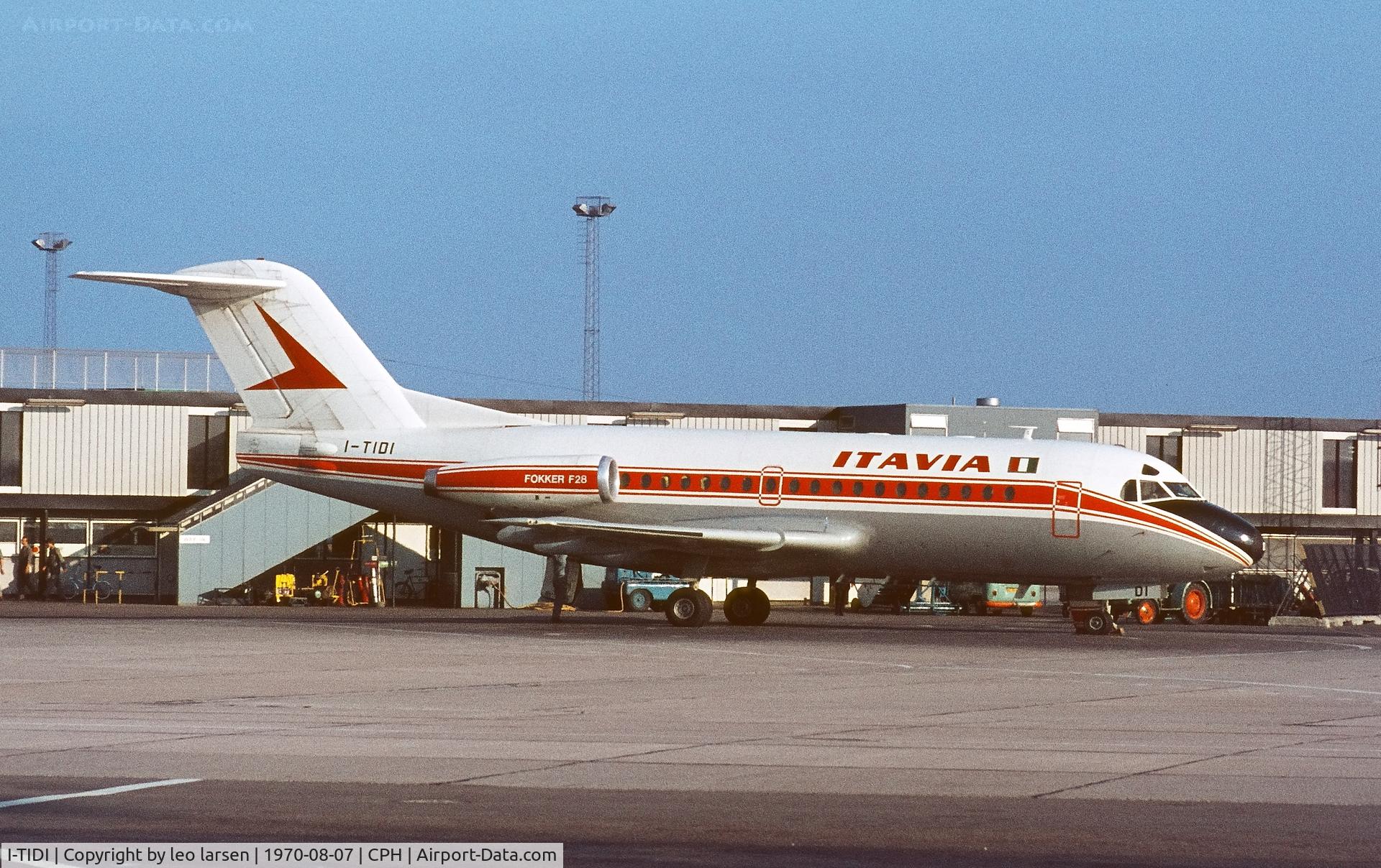 I-TIDI, 1970 Fokker F.28-1000 Fellowship C/N 11991, Copenhagen 7.8.1970
