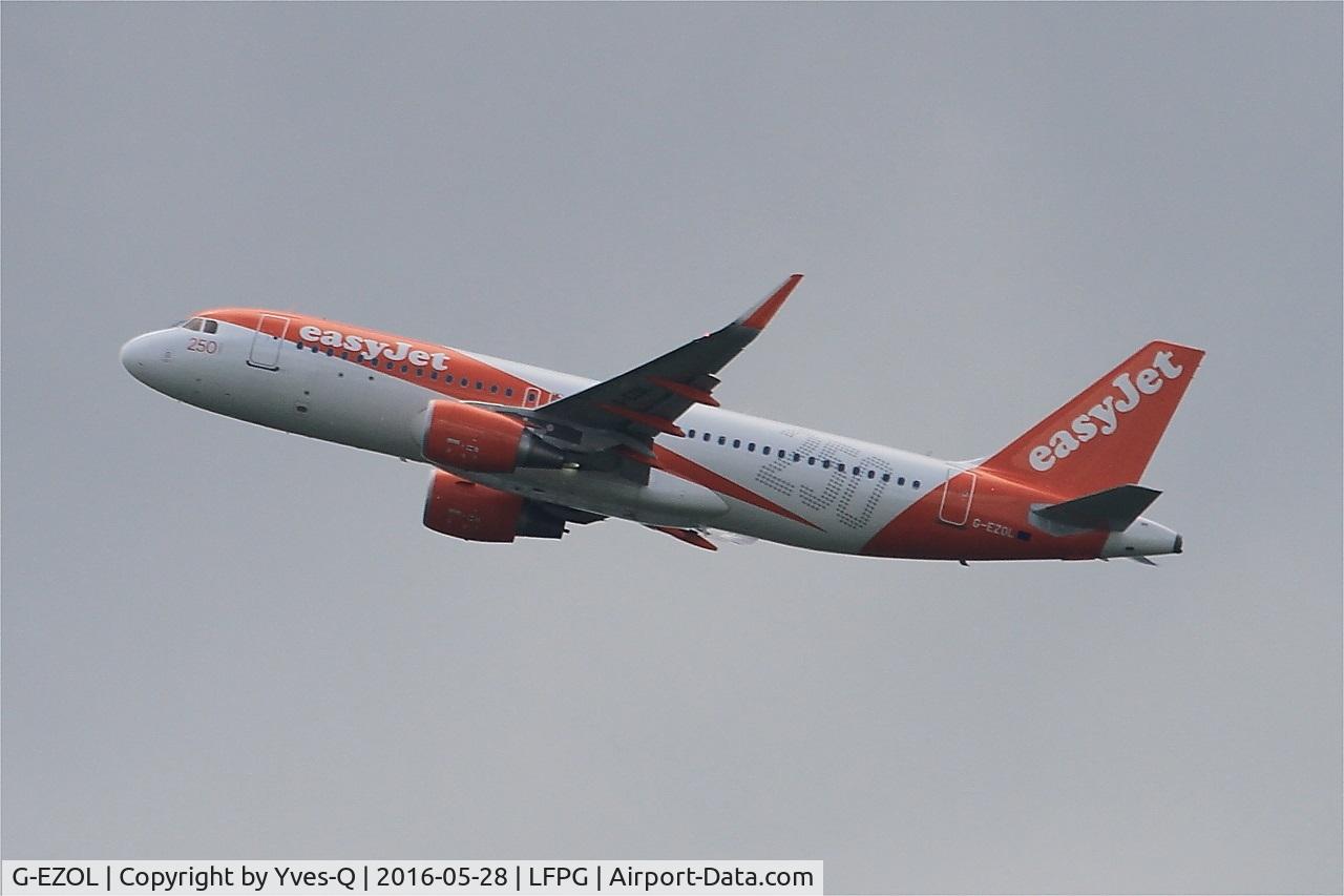 G-EZOL, 2015 Airbus A320-214 C/N 6572, Airbus A320-214, Climbing from rwy 08L, Roissy Charles De Gaulle airport (LFPG-CDG)