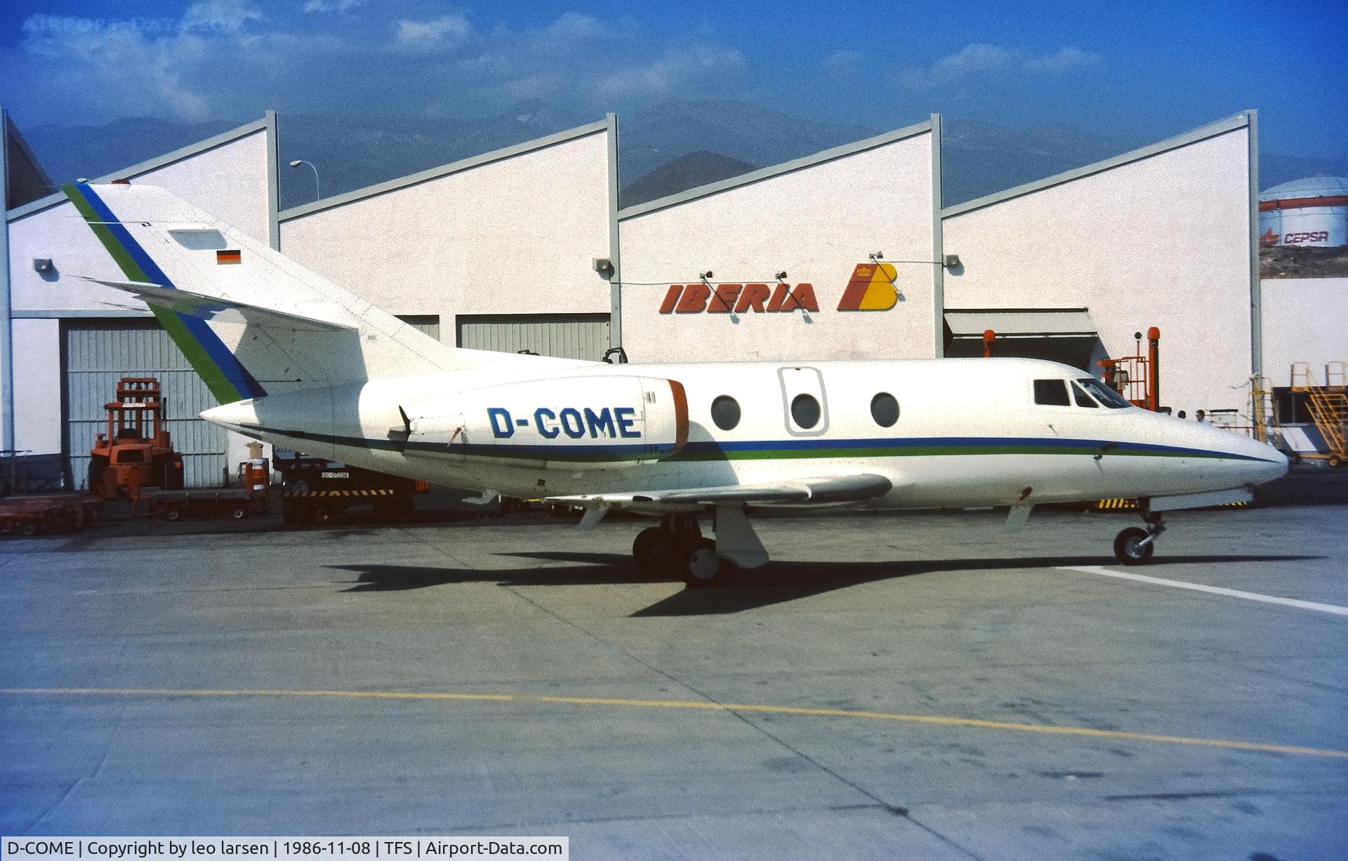 D-COME, 1975 Dassault Falcon 10 C/N 067, Tenerife South 8.11.1986
