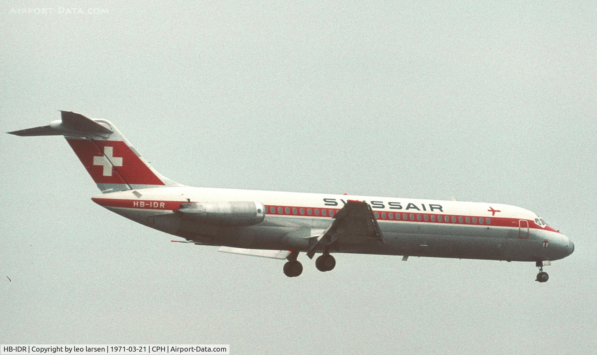 HB-IDR, 1970 Douglas DC-9-32 C/N 47535, Copenhagen 21.3.1971
