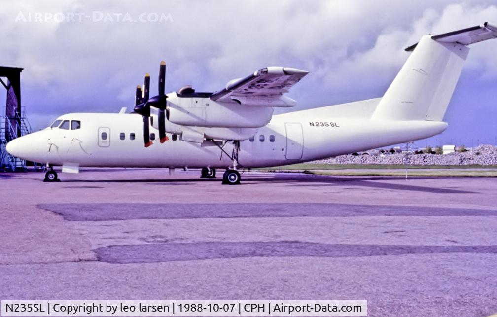 N235SL, 1986 De Havilland Canada DHC-7-102 Dash 7 C/N 33, Copenhagen 7.10.1988