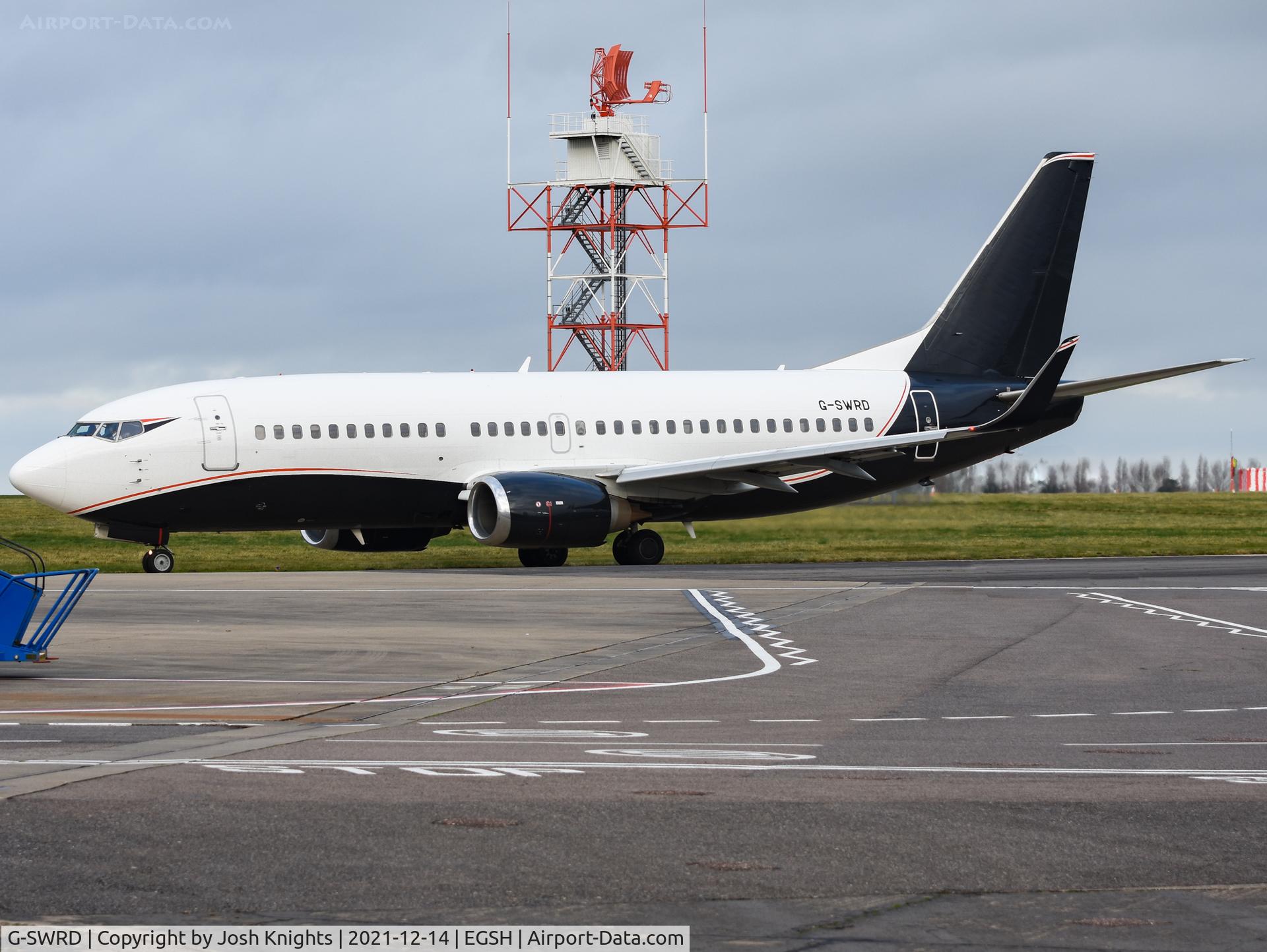 G-SWRD, 1995 Boeing 737-3L9 C/N 27834, Departing After Dropping Off AVFC.