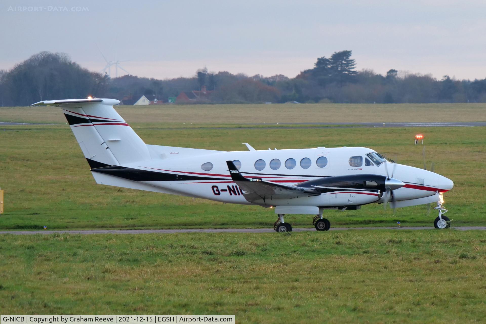 G-NICB, 2019 Beech B200GT King Air C/N BY-352, Departing from Norwich.